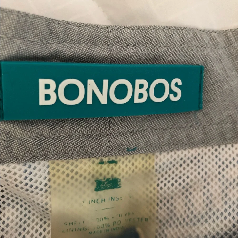 Bonobos Blue and White Geometric Swim Board Shorts